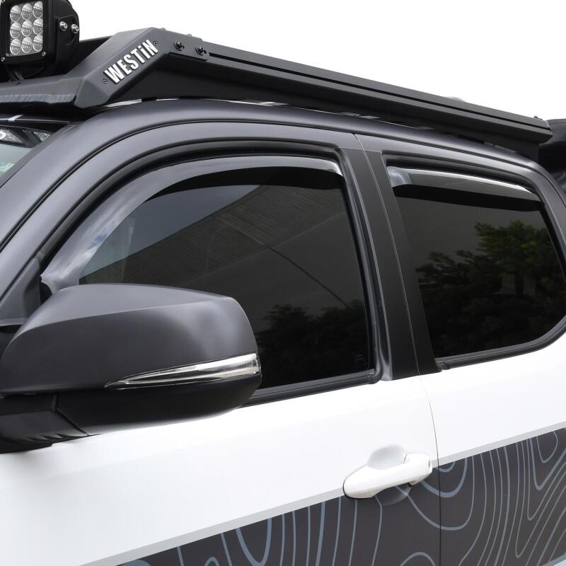 Westin 2016-2018 Toyota Tacoma Double Cab 4dr In-Channel Wind Deflector 4pc - Smoke