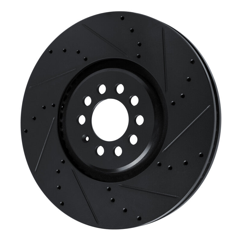 R1 Concepts R1 04-06 Audi TT Quattro Right Front Drilled & Slotted Black Brake Rotor