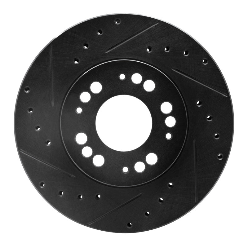 R1 Concepts R1 91-04 Dodge STEALTH Front Left Drilled & Slotted Black Brake Rotor