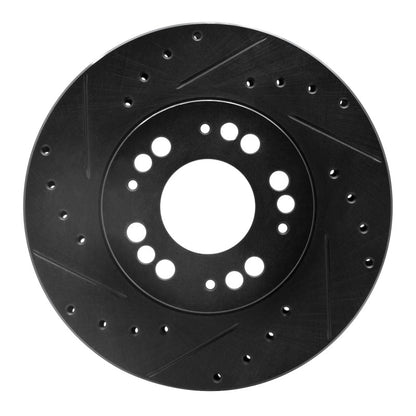 R1 Concepts R1 91-04 Dodge STEALTH Front Left Drilled & Slotted Black Brake Rotor