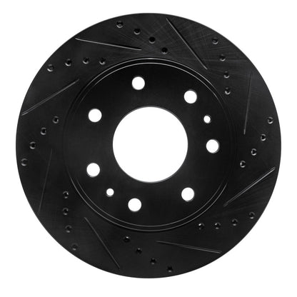 R1 Concepts R1 09-09 Ford F-150 RWD Front Right Drilled & Slotted Black Brake Rotor
