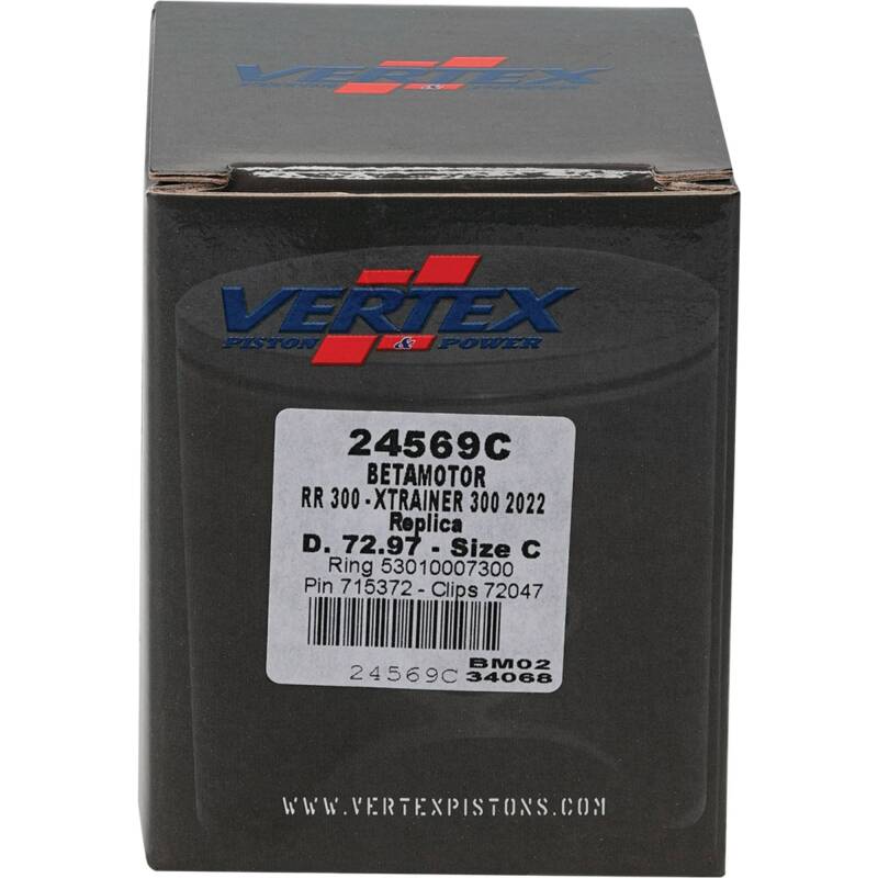 Vertex Pistons Vertex Piston 22-24 Beta RR 2T 300 300cc Cast Replica Piston Kit