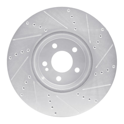 R1 Concepts R1 15-23 Mercedes-Benz C300 Sedan Front Left Drilled & Slotted Silver Brake Rotor