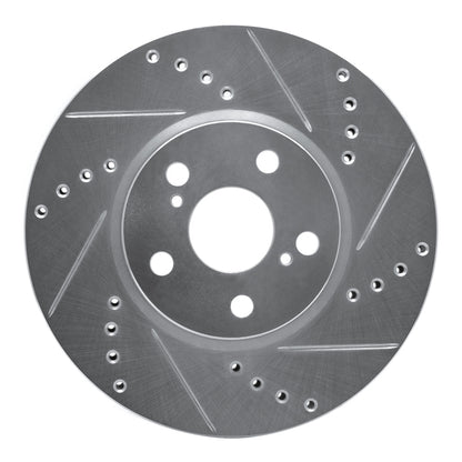 R1 Concepts R1 08-19 Pontiac Vibe Front Right Drilled & Slotted Silver Brake Rotor