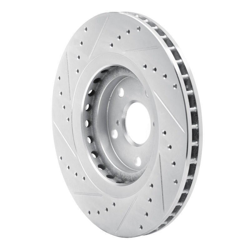 R1 Concepts R1 08-21 Lexus NX200T Front Right Drilled & Slotted Silver Brake Rotor