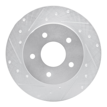 R1 Concepts R1 19-25 Nissan Kicks Rear Left Drilled & Slotted Silver Brake Rotor