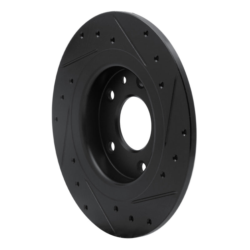 R1 Concepts R1 16-18 Mazda CX-3 Rear Left Drilled & Slotted Black Brake Rotor