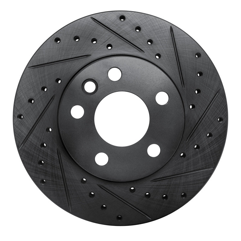 R1 Concepts R1 96-00 Volkswagen EuroVan Front Right Drilled & Slotted Black Brake Rotor