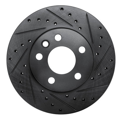 R1 Concepts R1 96-00 Volkswagen EuroVan Front Right Drilled & Slotted Black Brake Rotor