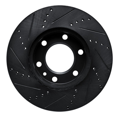 R1 Concepts R1 06-25 American Coach Patriot Front Right Drilled & Slotted Black Brake Rotor
