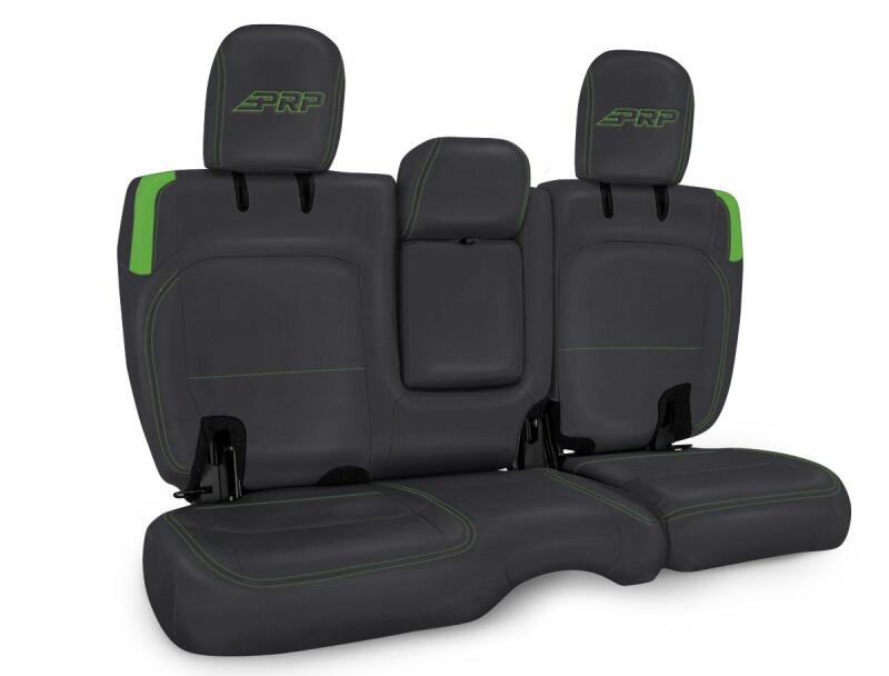 PRP Seats PRP Jeep Wrangler JL Rear Bench CoversU - 4 door with Armrest - Black/Green