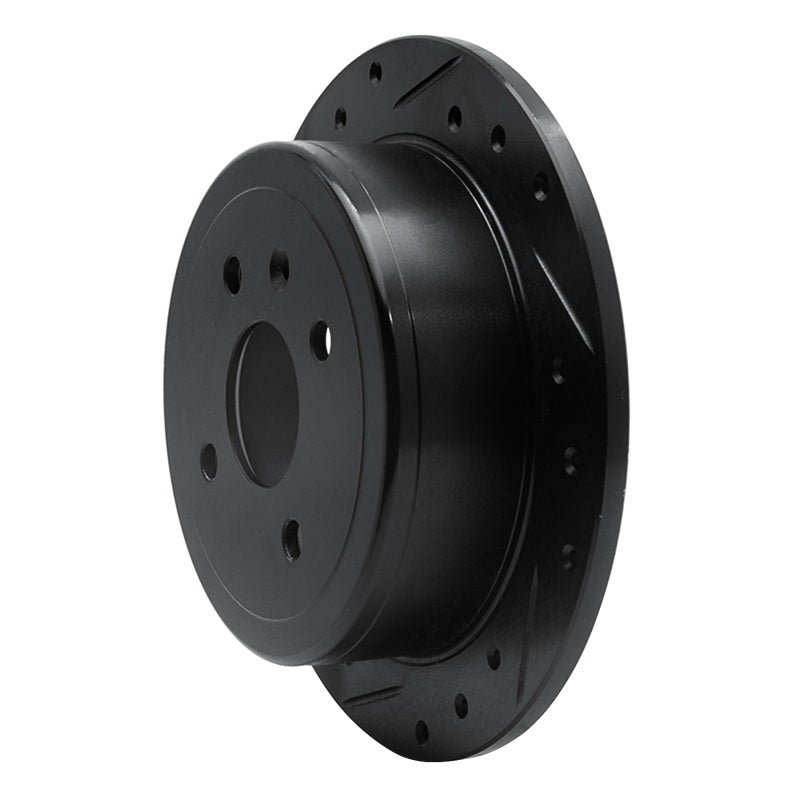 R1 Concepts R1 99-02 Daewoo Nubira Rear Left Drilled & Slotted Black Brake Rotor