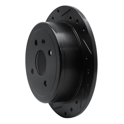 R1 Concepts R1 99-02 Daewoo Nubira Rear Left Drilled & Slotted Black Brake Rotor