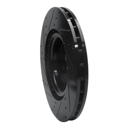 R1 Concepts R1 18-22 Genesis G70 Front Right Drilled & Slotted Black Brake Rotor