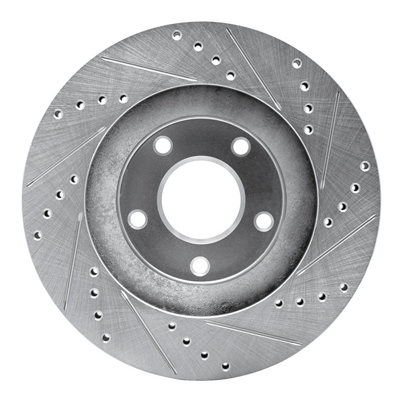 R1 Concepts R1 02-06 Infiniti I35 Front Left Drilled & Slotted Silver Brake Rotor