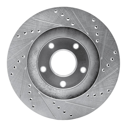 R1 Concepts R1 02-06 Infiniti I35 Front Left Drilled & Slotted Silver Brake Rotor