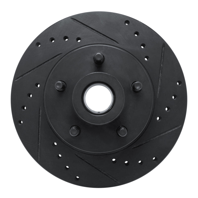 R1 Concepts R1 70-72 Dodge Charger Front Right Drilled & Slotted Black Brake Rotor
