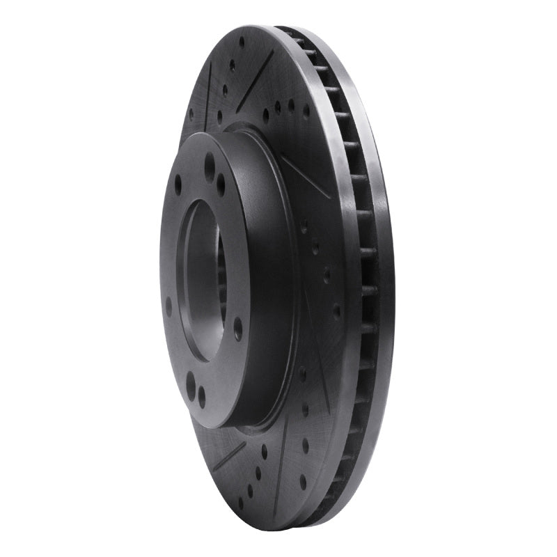 R1 Concepts R1 2007-2009 Kia Sorento Front Left Drilled & Slotted Black Brake Rotor