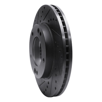R1 Concepts R1 2007-2009 Kia Sorento Front Left Drilled & Slotted Black Brake Rotor