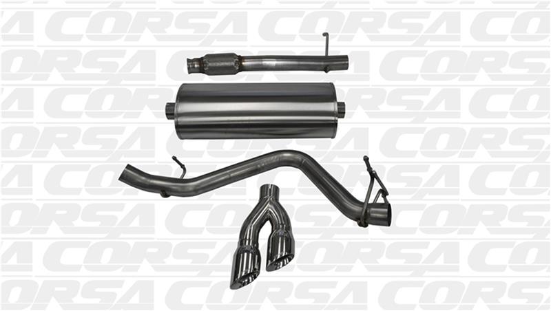 CORSA Performance Corsa 14-19 GMC Sierra/Chevy Silv 1500 Reg. Cab/Long Bed 5.3L V8 Polished  Single Side CB Exhaust