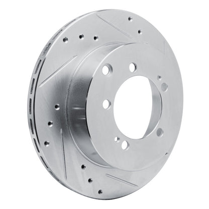 R1 Concepts R1 92-96 Mitsubishi DIAMANTE Rear Right Drilled & Slotted Silver Brake Rotor