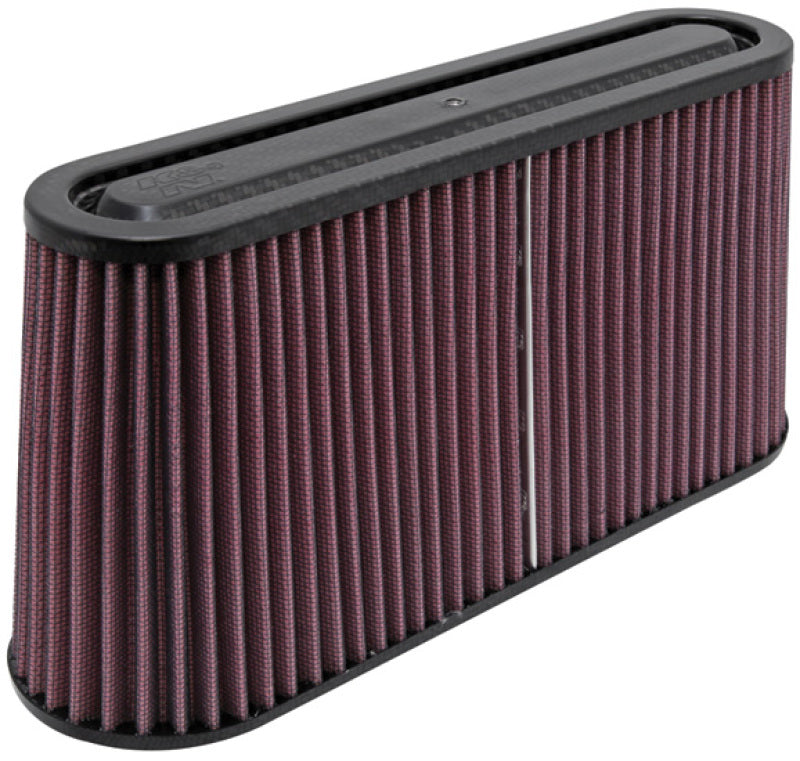 K&N Engineering K&N Filter Univ Air Filter Carbon Fiber Top/Base Oval FLG 12x3-1/2in B / 11x2-1/2in T / 5-3/4in H
