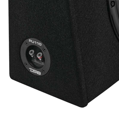 DS18 Single 10in Shallow Enclosure w/ Subwoofer 350 Watts RMS Sealed Black Carpet