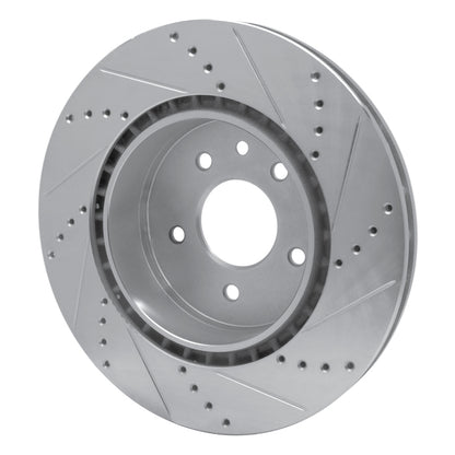 R1 Concepts R1 00-06 Jaguar XKR Rear Left Drilled & Slotted Silver Brake Rotor