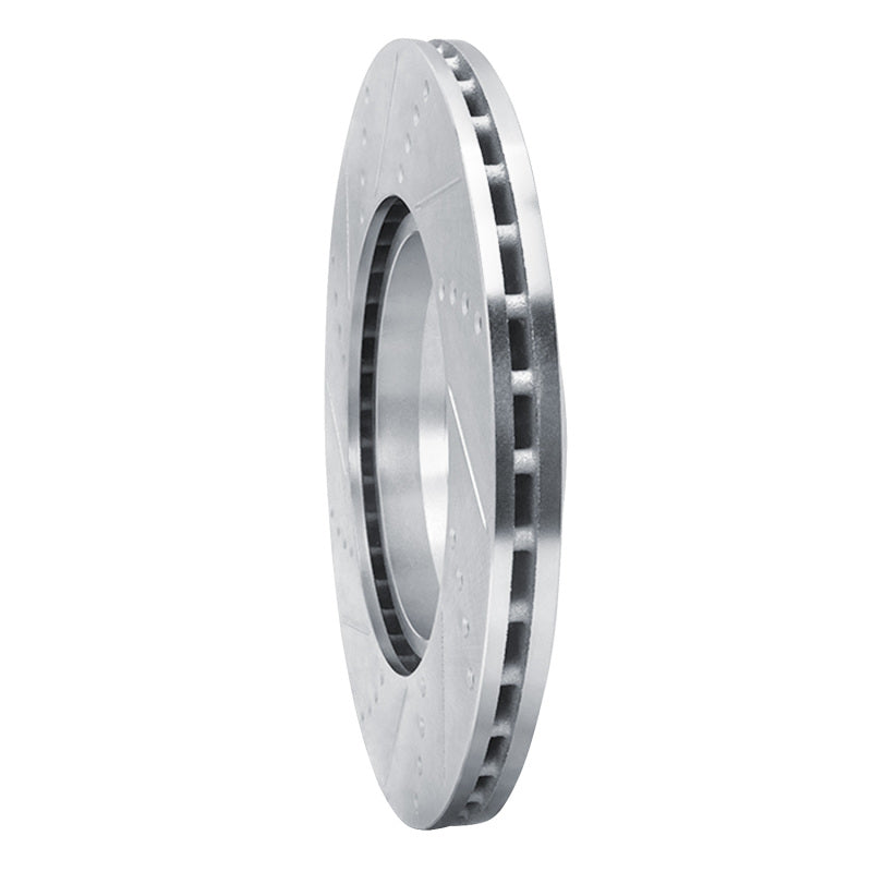 R1 Concepts R1 16-23 Mercedes-Benz GLC43 AMG Rear Right Drilled & Slotted Silver Brake Rotor