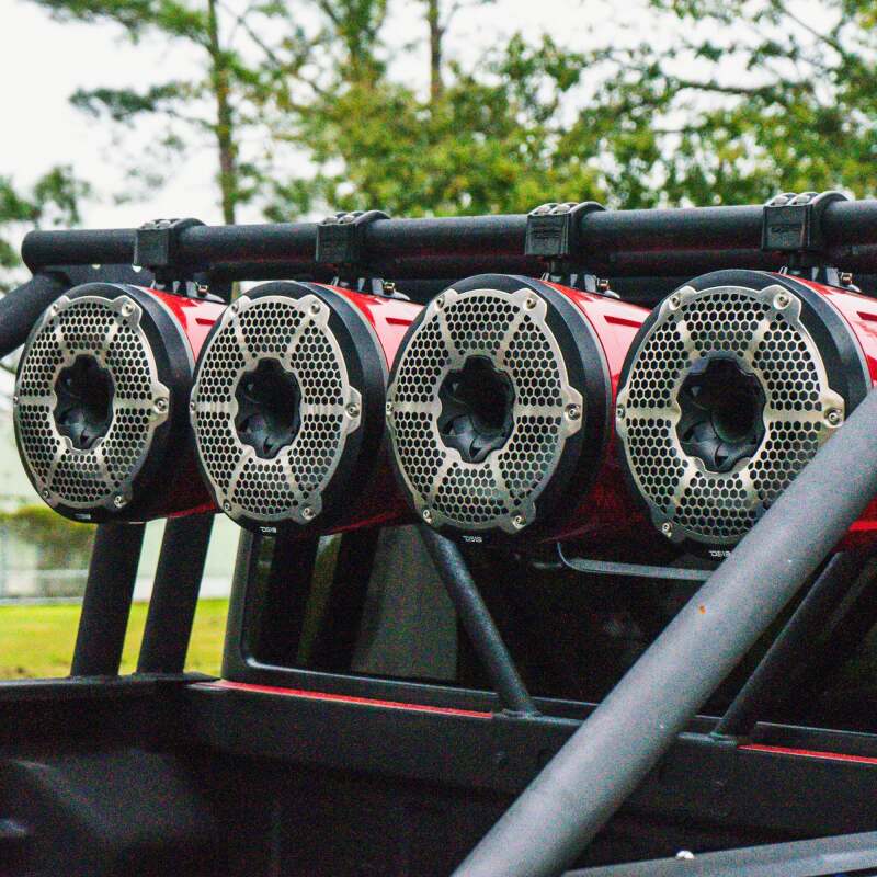 DS18 Marine And Powersports Towers 6.5in 100 Watts RMS RGB LED Lights Black Carbon Fiber