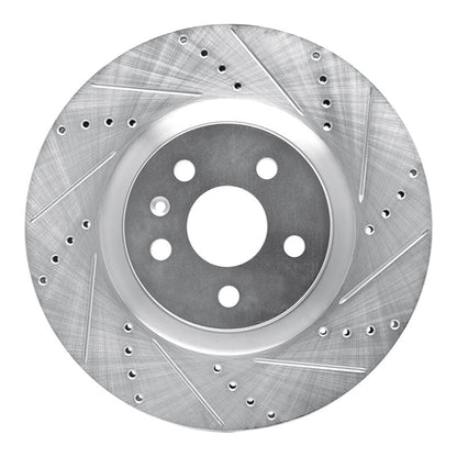 R1 Concepts R1 09-17 Buick Regal Front Right Drilled & Slotted Silver Brake Rotor