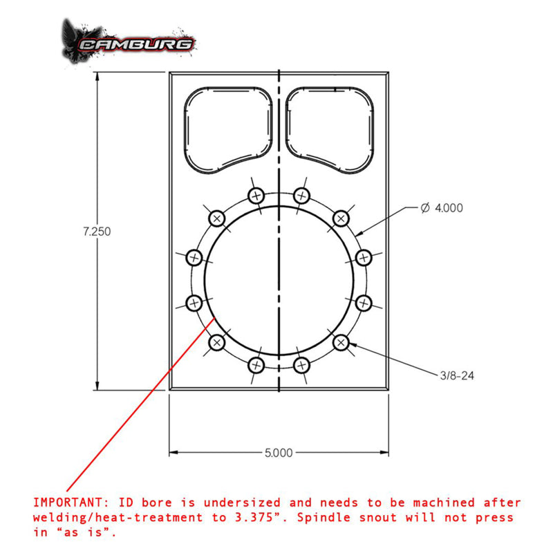 Camburg 4130 TT Bolt-on Spindle Snout Block