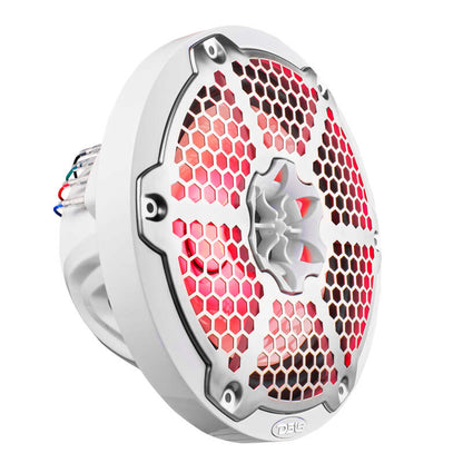 DS18 NXL-M Series Speaker w/ RGB LED Lights 8in 2-Way 125 Watts RMS 4 ohm White w/ Cover