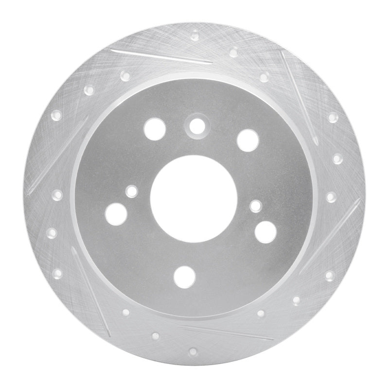 R1 Concepts R1 02-08 Lexus ES330 Rear Right Drilled & Slotted Silver Brake Rotor