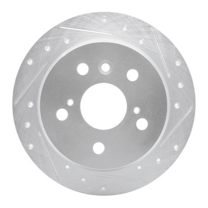 R1 Concepts R1 02-08 Lexus ES330 Rear Right Drilled & Slotted Silver Brake Rotor