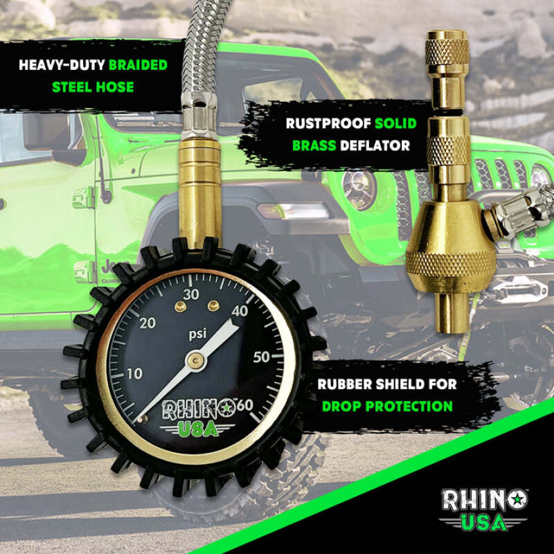 Rhino USA 60Psi Tire Deflator Gauge