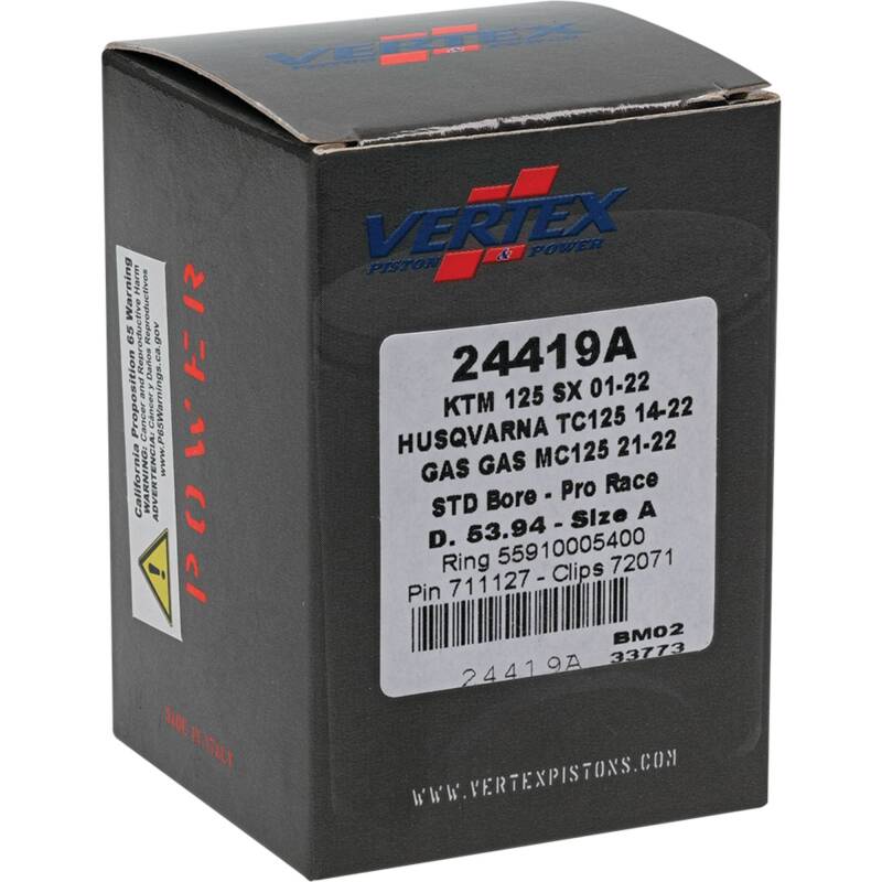 Vertex Pistons Vertex Piston 01-16 KTM 125 EXC 125cc Forged Pro Race Piston Kit