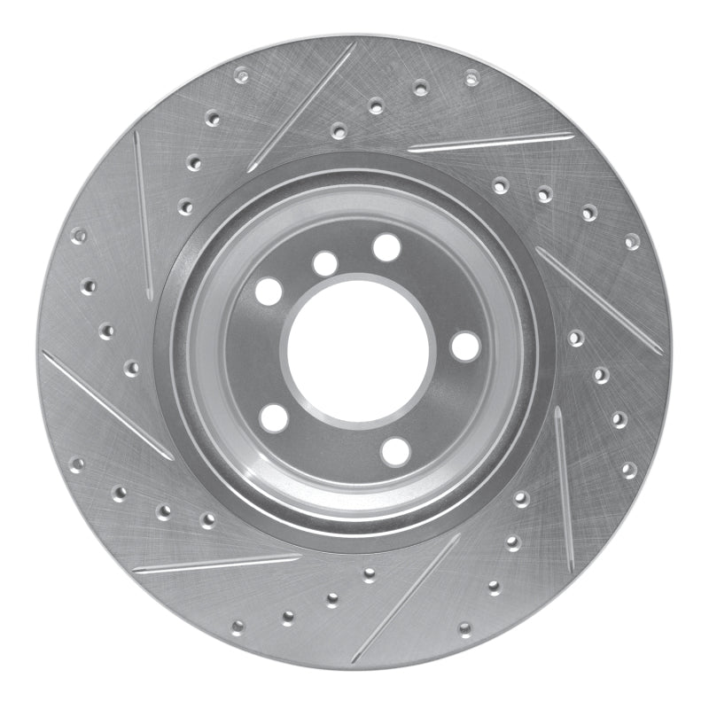 R1 Concepts R1 06-12 BMW 330I Front Right Drilled & Slotted Silver Brake Rotor