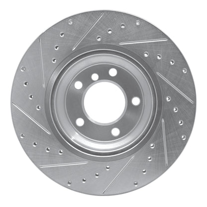 R1 Concepts R1 06-12 BMW 330I Front Right Drilled & Slotted Silver Brake Rotor