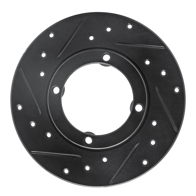 R1 Concepts R1 85-94 Chevrolet Sprint Front Left Drilled & Slotted Black Brake Rotor