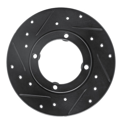 R1 Concepts R1 85-94 Chevrolet Sprint Front Left Drilled & Slotted Black Brake Rotor