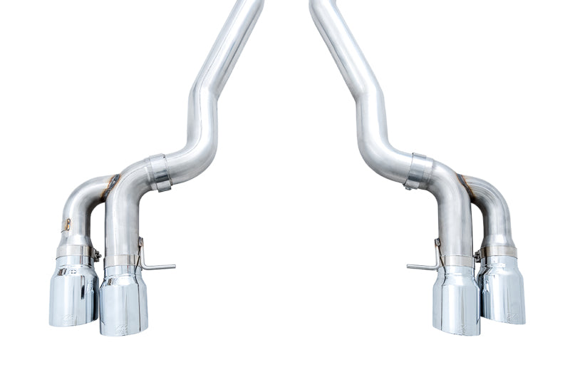 AWE Tuning 18-19 BMW M5 (F90) 4.4T AWD Axle-Back Exhaust - Track Edition (Chrome Silver Tips)