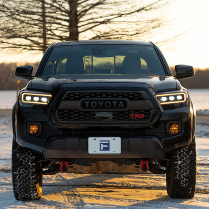 Form Lighting 2016-2023 Toyota Tacoma LED Projector Headlights with Selectable DRL Chrome (Pair)