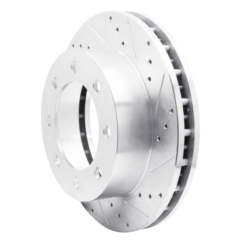 R1 Concepts R1 99-99 Ford F-350 Super Duty 4WD Front Right Drilled & Slotted Silver Brake Rotor