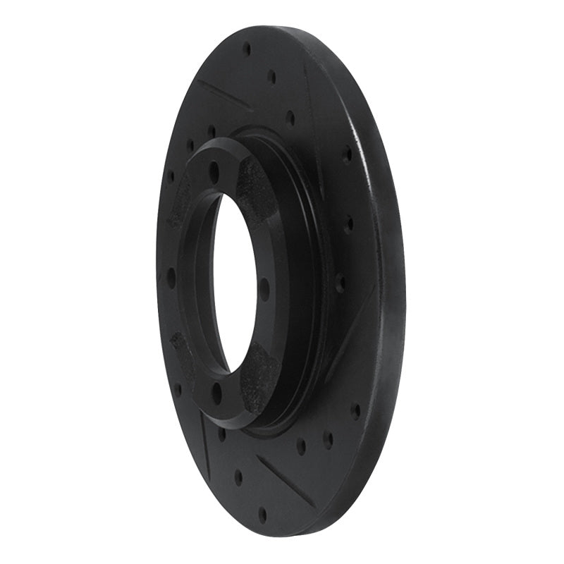 R1 Concepts R1 85-91 Dodge COLT Front Right Drilled & Slotted Black Brake Rotor