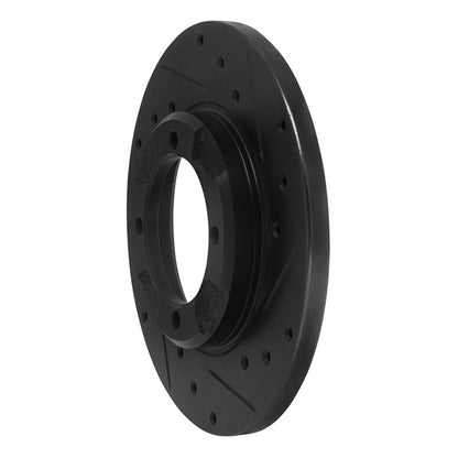 R1 Concepts R1 85-91 Dodge COLT Front Right Drilled & Slotted Black Brake Rotor