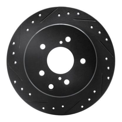 R1 Concepts R1 90-96 Infiniti Q45 Rear Left Drilled & Slotted Black Brake Rotor