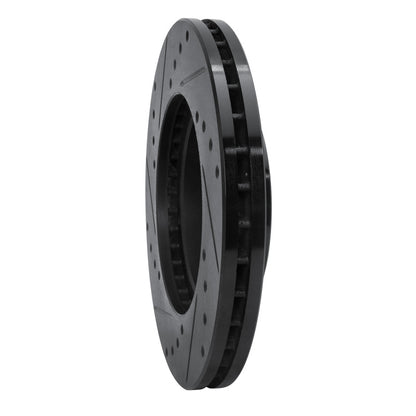 R1 Concepts R1 92-98 Lexus SC300 Front Right Drilled & Slotted Black Brake Rotor