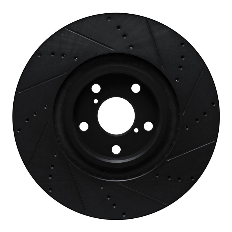 R1 Concepts R1 09-11 Lexus IS350 Left Front Drilled & Slotted Black Brake Rotor