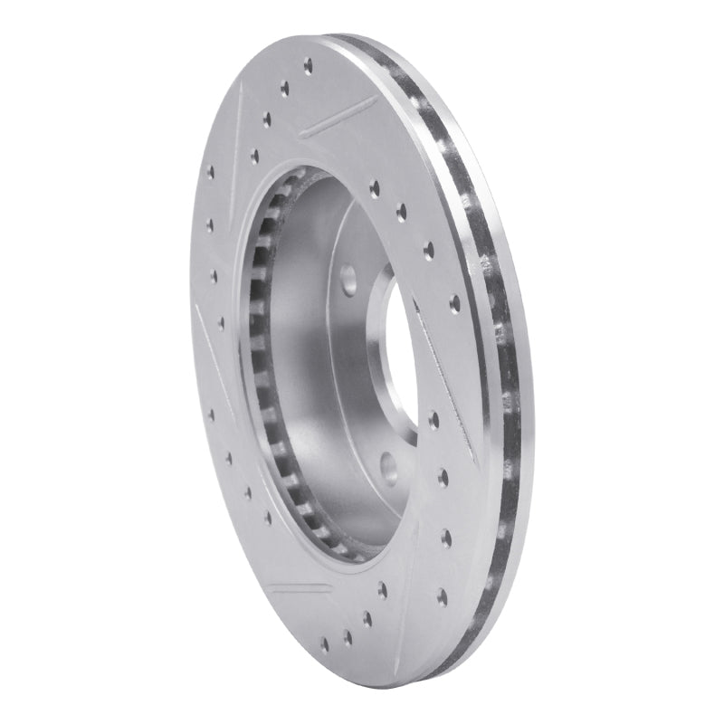 R1 Concepts R1 89-96 Nissan 240SX Front Right Drilled & Slotted Silver Brake Rotor